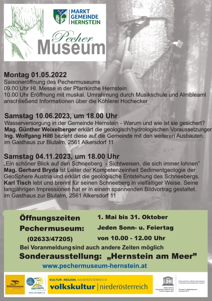Veranstaltungen im Pechermuseum Hernstein