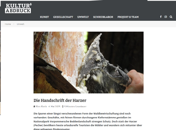"Die Handschrift der Harzer" - Artikel von Yörn Kreib