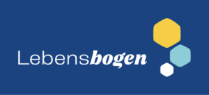 Logo Lebensbogen auf blauem Hintergrund