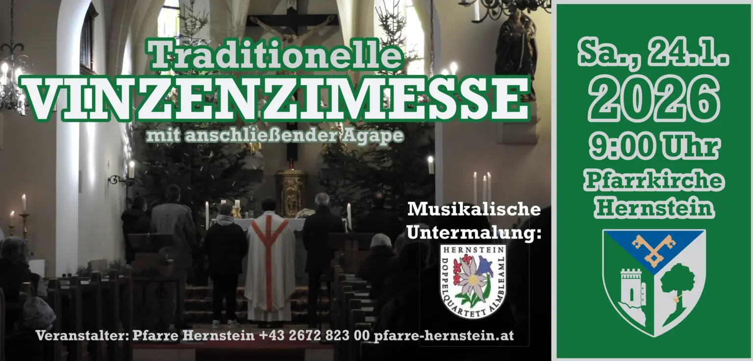 Vinzenzimesse 26 Traditionelle Vinzenzimesse am 24. Jänner 2026 in der Pfarrkirche Hernstein
